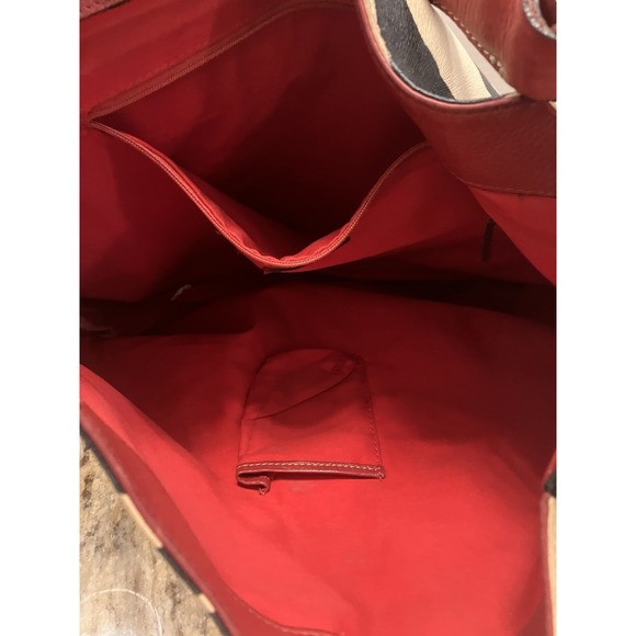 Dooney & Bourke RARE Vintage Leather Red Black White Zebra Handbag Purse Tote - Picture 7 of 11